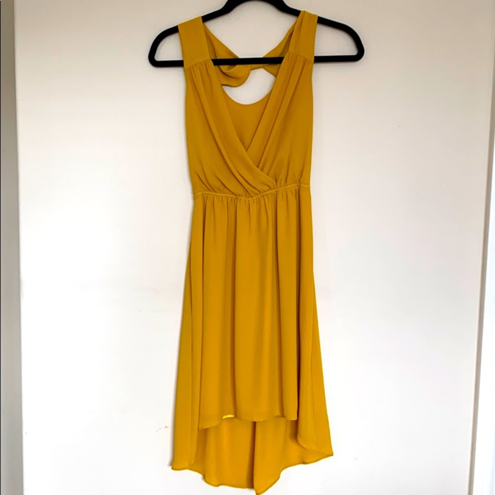 Mustard yellow high low dress